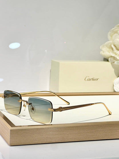 C DE RIMLESS SQUARE FRAME SUNGLASSES CT0610S IN METAL