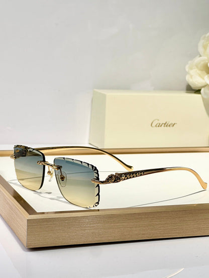 PANTHÈRE RIMLESS SQUARE FRAME SUNGLASSES 580908 IN METAL