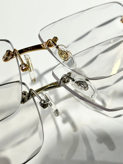 PANTHÈRE PHOTOCHROMIC LENSES RIMLESS SQUARE FRAME SUNGLASSES 580911 IN METAL