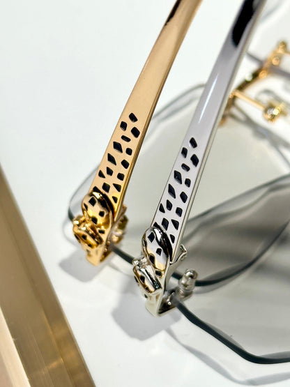 PANTHÈRE PHOTOCHROMIC LENSES RIMLESS SQUARE FRAME SUNGLASSES 580911 IN METAL