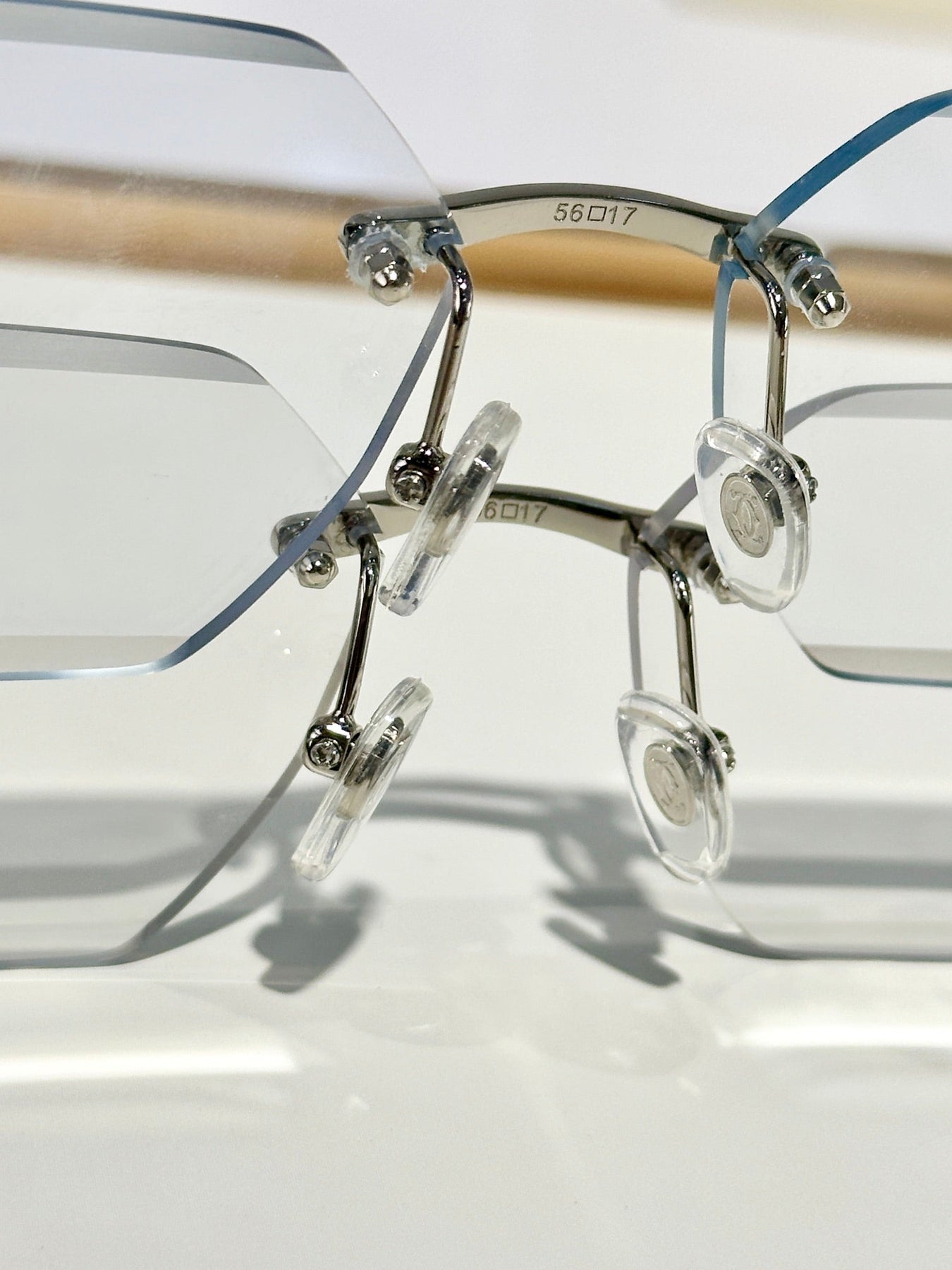 PANTHÈRE RIMLESS GEOMETRIC FRAME SUNGLASSES 580912 IN METAL