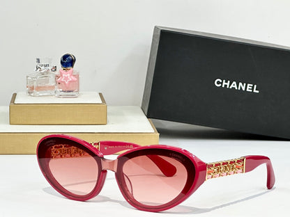 CAT EYE SUNGLASSES CH5537Q IN ACETATE CHAIN METAL