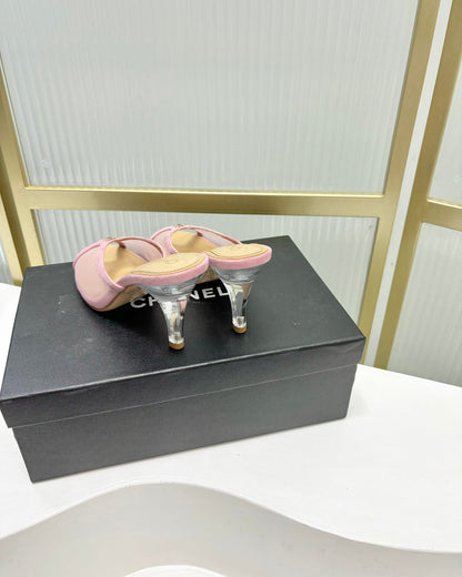 HIGH HEEL PEEP TOE IN LIGHT PINK BREATHABLE MESH