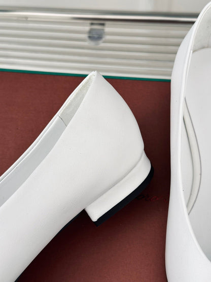 LP REBECCA BALLET FLATS WHITE WAXED LEATHER