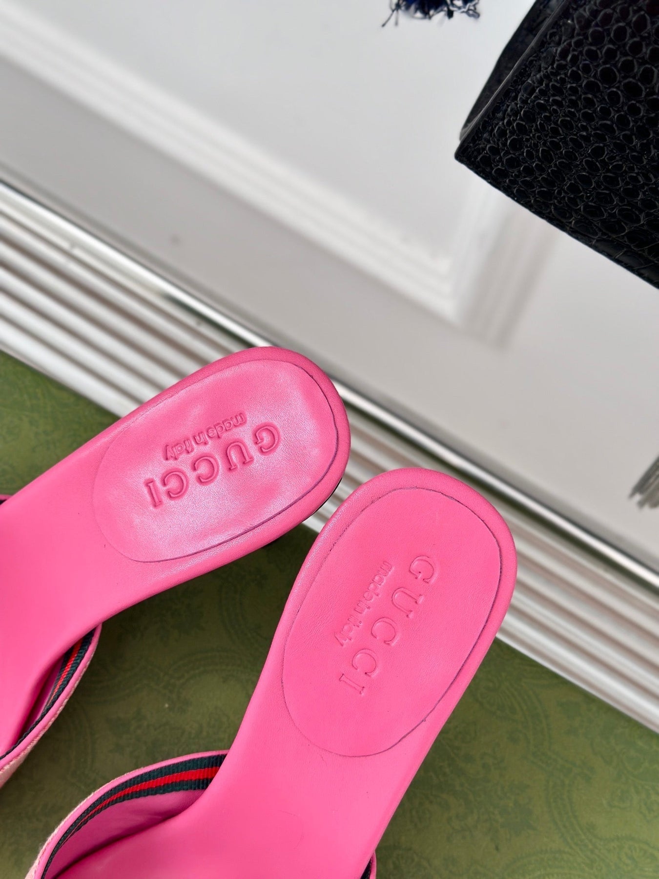 GG Vintage High Heel Slippers Pink