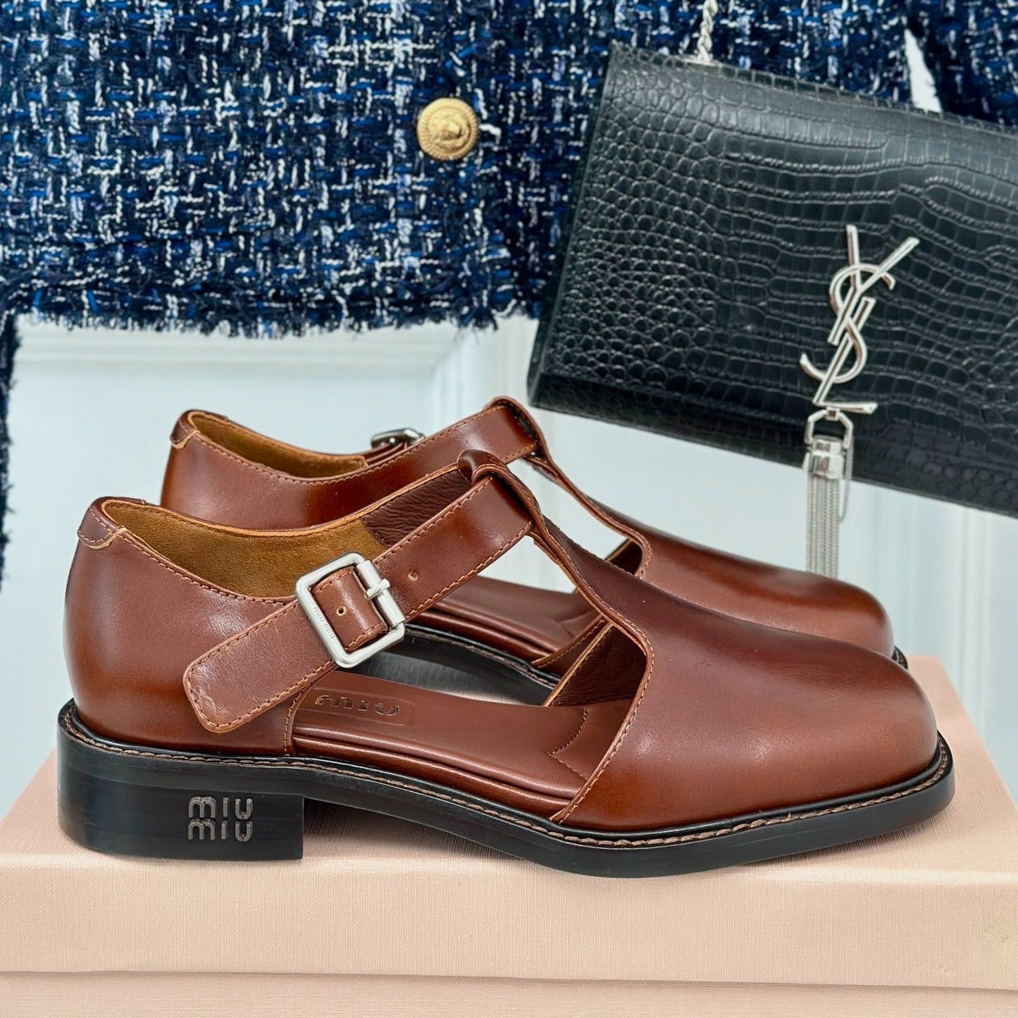 Sandal Platform Chestnut Calfskin