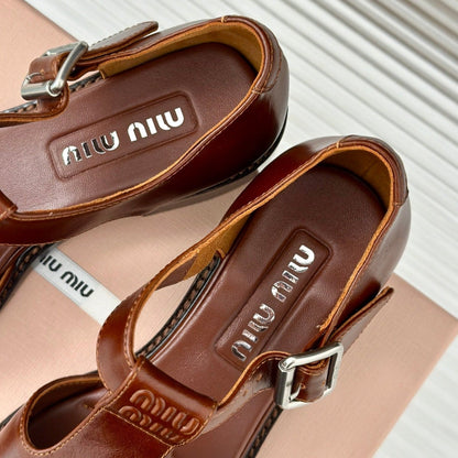 Sandal Platform Chestnut Calfskin