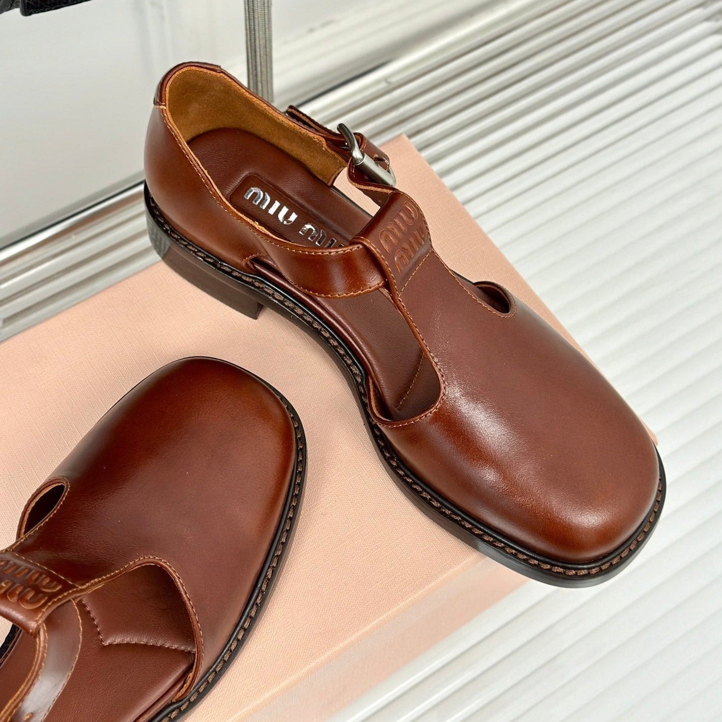Sandal Platform Chestnut Calfskin