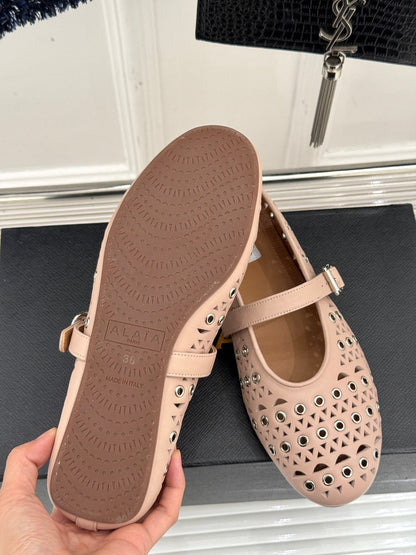 MARY JANE IN PEACH PINK CALFSKIN