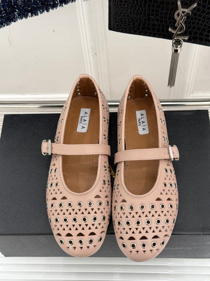 MARY JANE IN PEACH PINK CALFSKIN