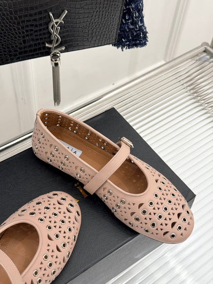 MARY JANE IN PEACH PINK CALFSKIN