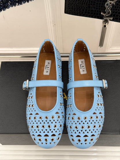 MARY JANE IN LIGHT BLUE CALFSKIN