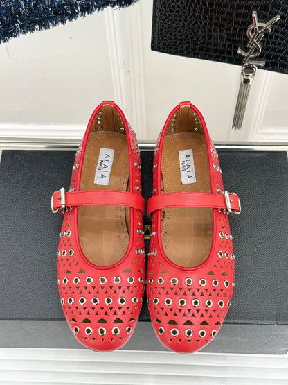 MARY JANE IN CHERRY RED CALFSKIN