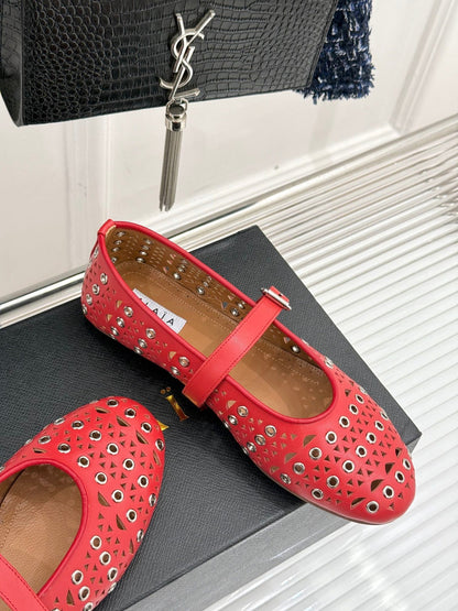 MARY JANE IN CHERRY RED CALFSKIN