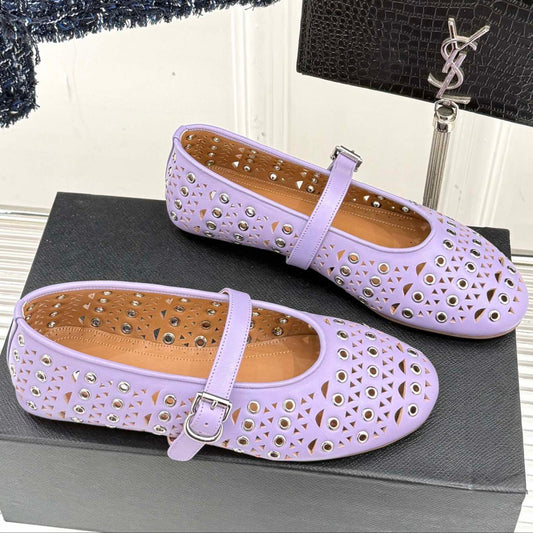 MARY JANE IN PASTEL GRAY CALFSKIN