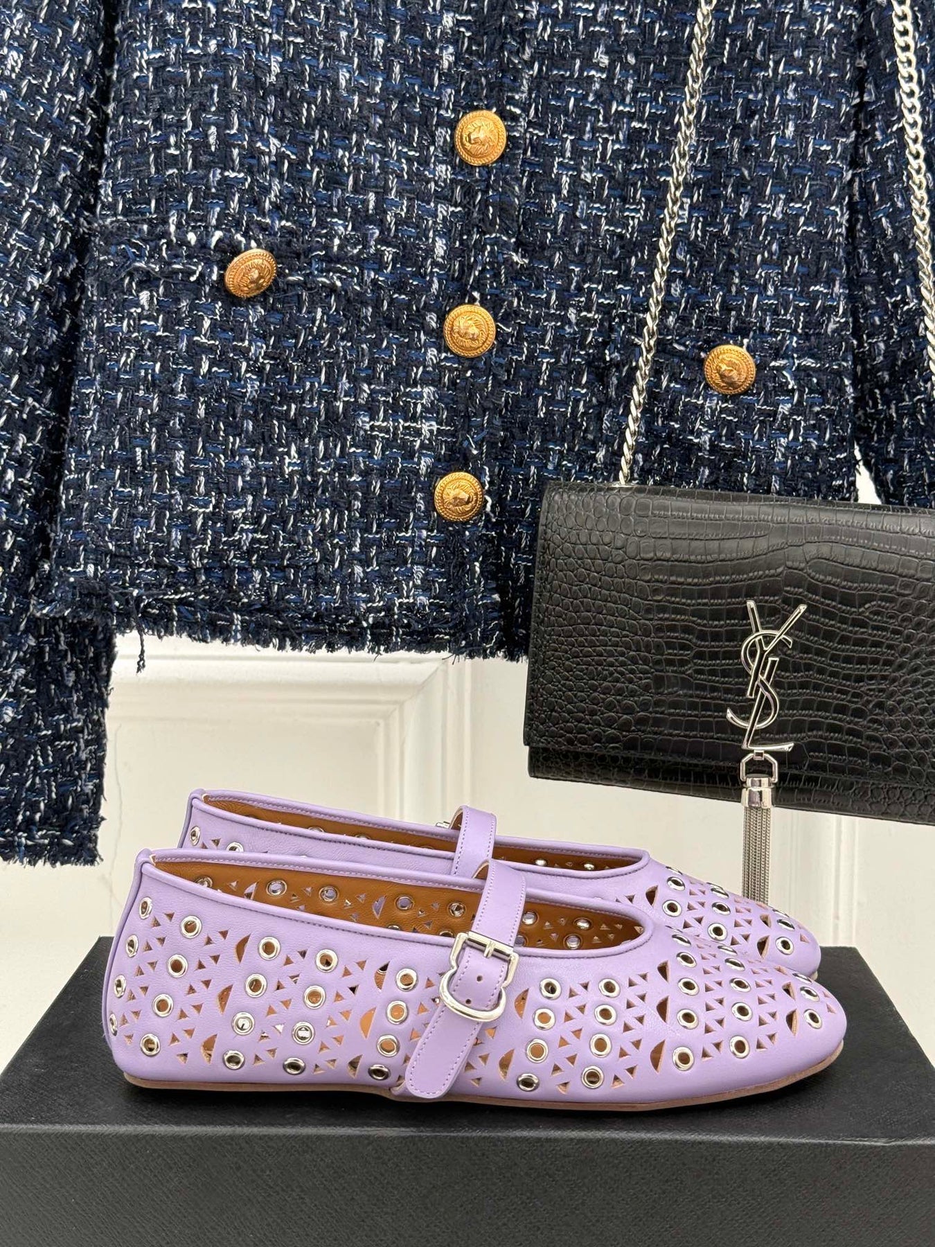 MARY JANE IN PASTEL GRAY CALFSKIN