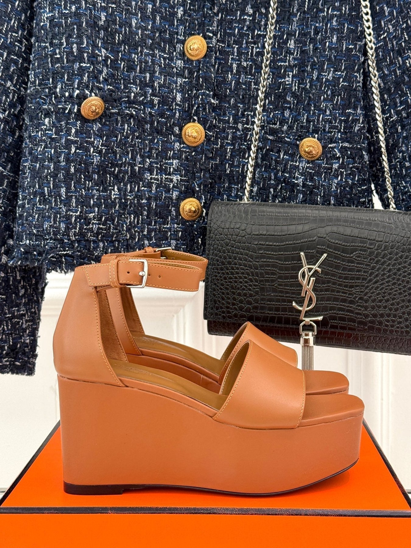 ILLUSION 35 SANDAL IN BRONZE BROWN CALFSKIN