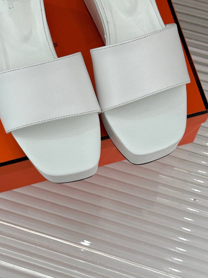 ILLUSION 35 SANDAL IN WHITE CALFSKIN