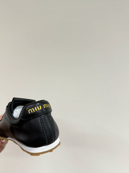 PLUME NAPPA SNEAKERS IN BLACK LAMBSKIN