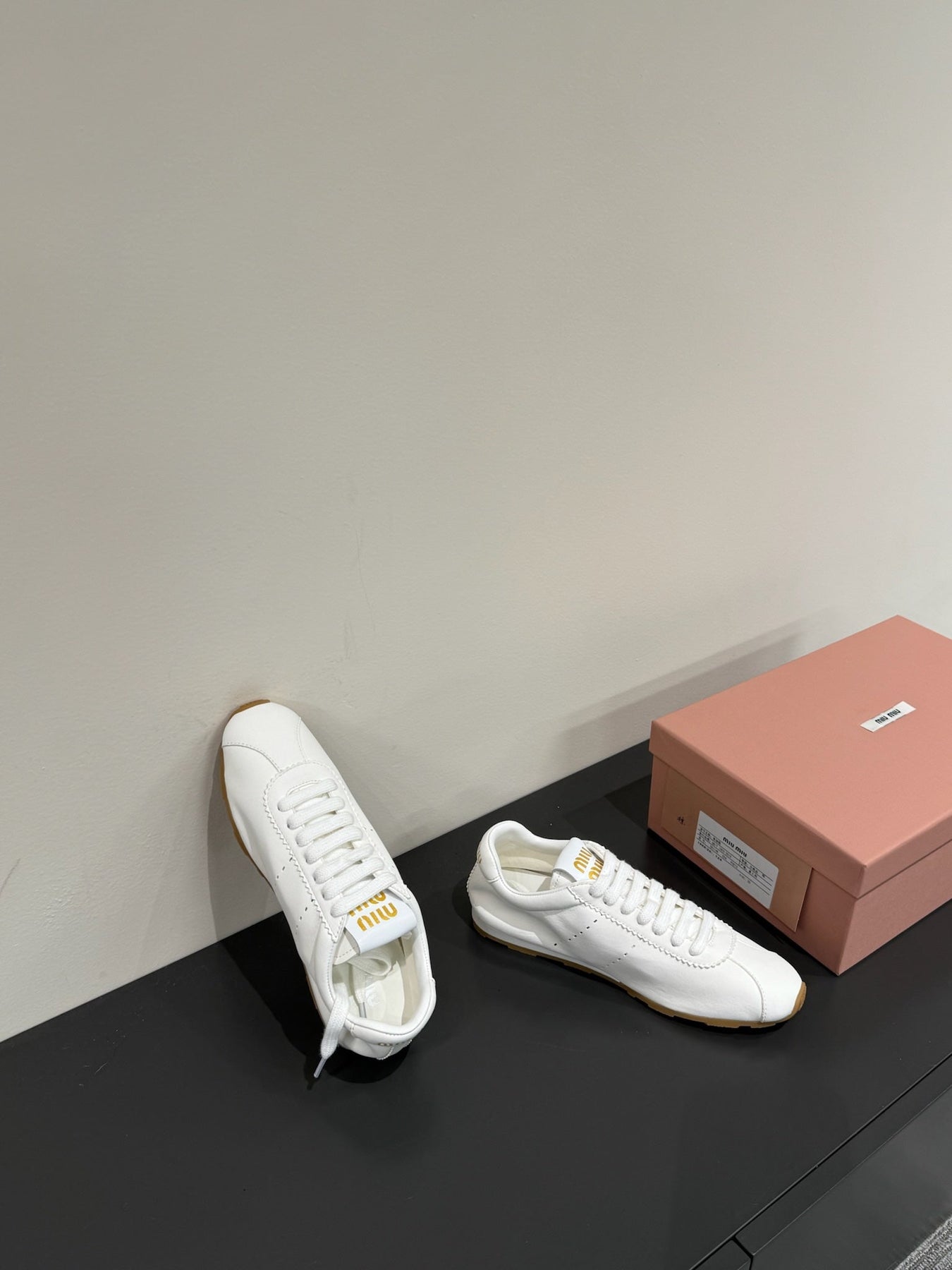 PLUME NAPPA SNEAKERS IN WHITE LAMBSKIN