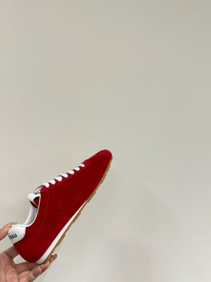 PLUME SNEAKERS IN RED SUEDE