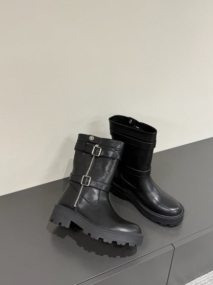 MAJOR ANKLE BOOT IN BLACK CALFSKIN