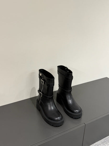 MAJOR ANKLE BOOT IN BLACK CALFSKIN