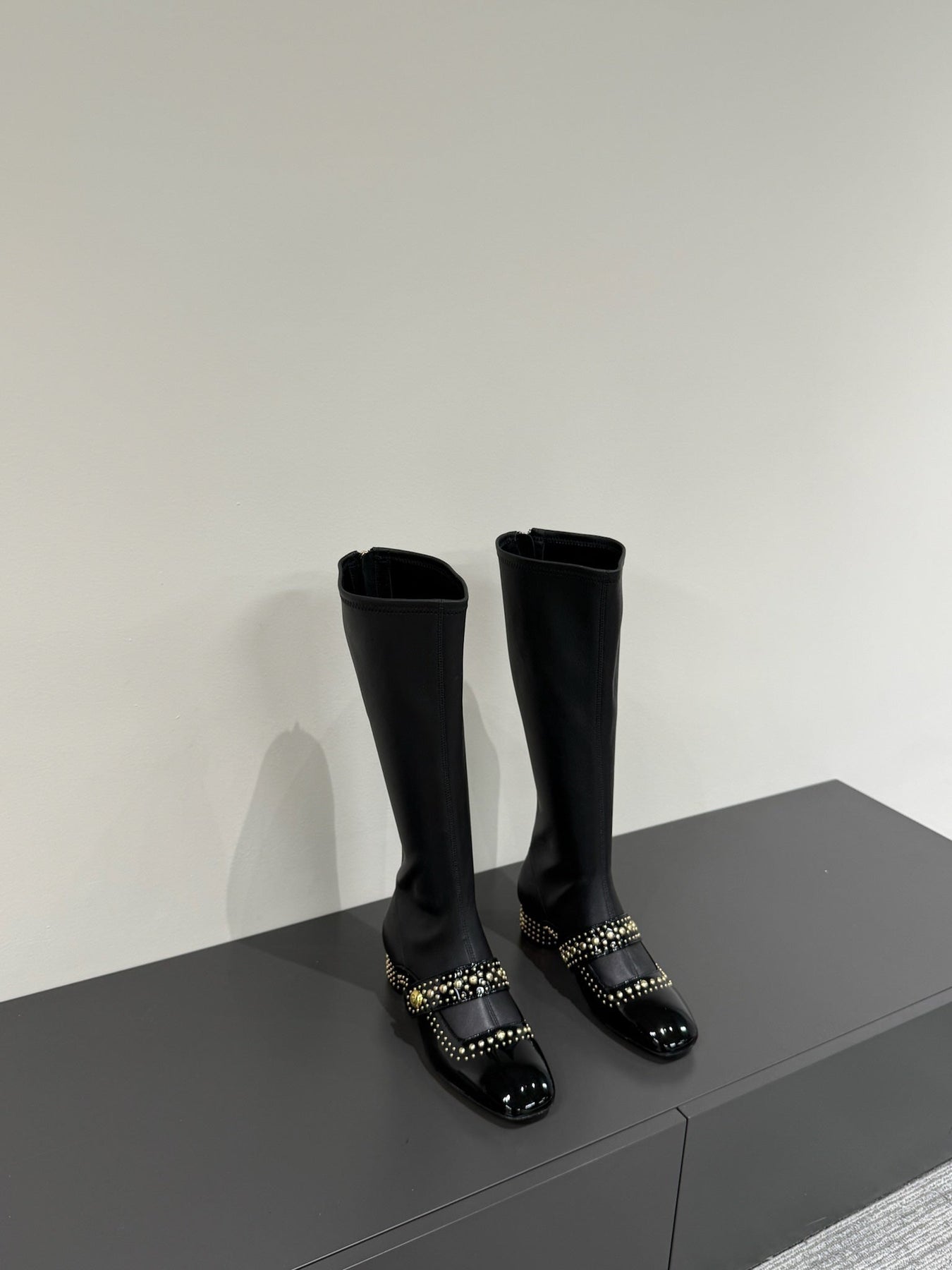 BELLE-D HEELED BOOT BLACK PATENT CALFSKIN