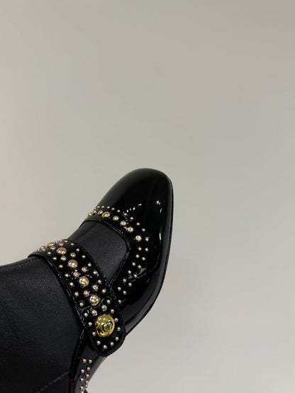 BELLE-D HEELED BOOT BLACK PATENT CALFSKIN