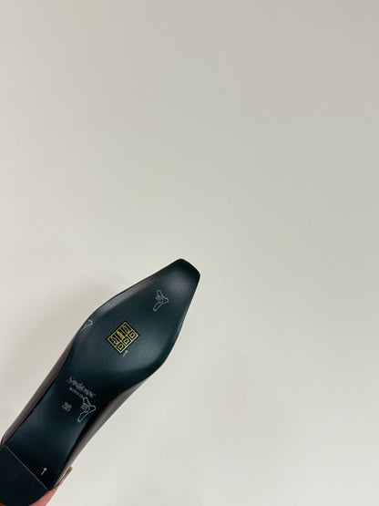 BALLERINA FLATS IN MAHAGANY RED PATENT CALFSKIN