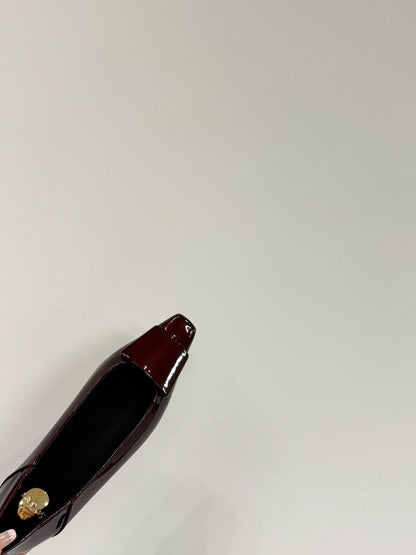 POPPY BALLET FLATS IN GARNET RED GLOSSY LAMBSKIN