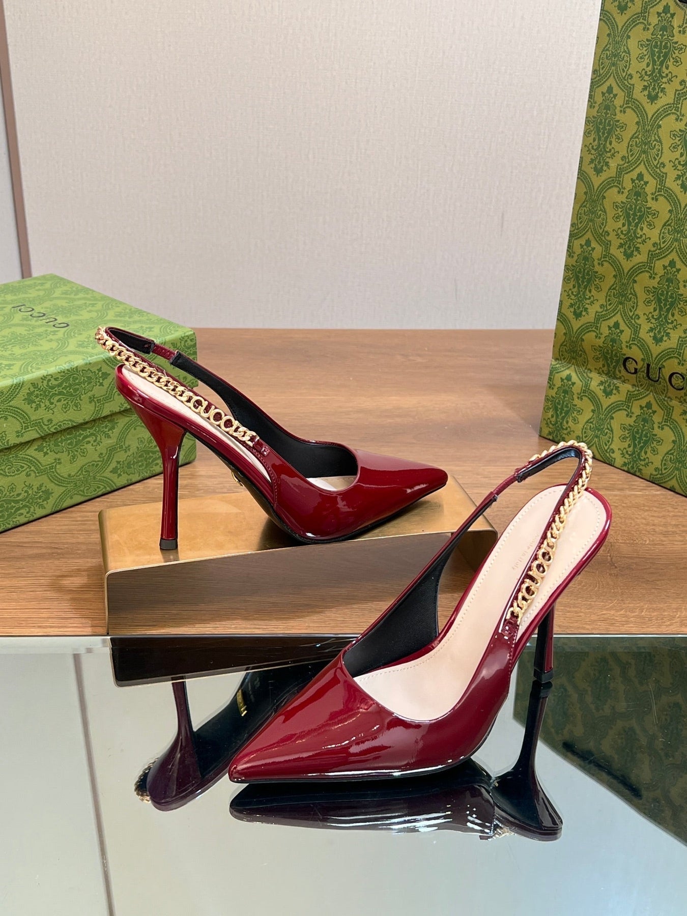 GG SIGNORIA SLINGBACK PUMP BLOOD LAMBSKIN