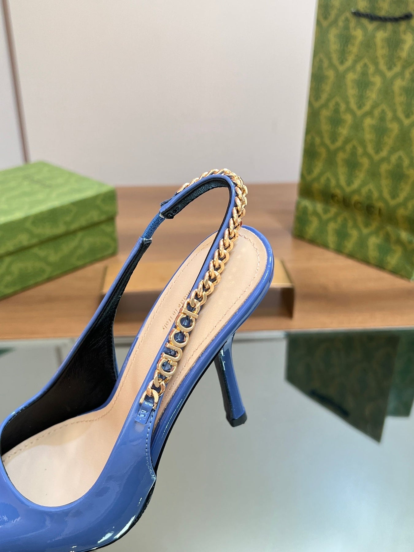 GG SIGNORIA SLINGBACK PUMP SAPPHIRE LAMBSKIN