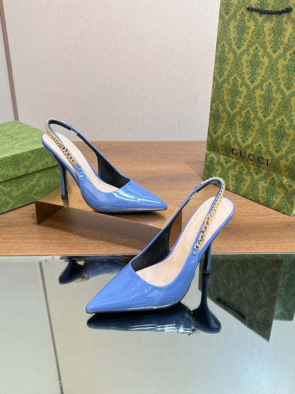 GG SIGNORIA SLINGBACK PUMP SAPPHIRE LAMBSKIN