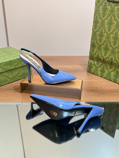 GG SIGNORIA SLINGBACK PUMP SAPPHIRE LAMBSKIN