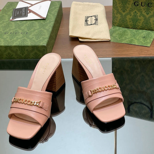 GG SIGNORIA SLIDE SANDAL PASTEL PINK DENIM