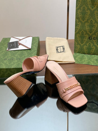 GG SIGNORIA SLIDE SANDAL PASTEL PINK DENIM