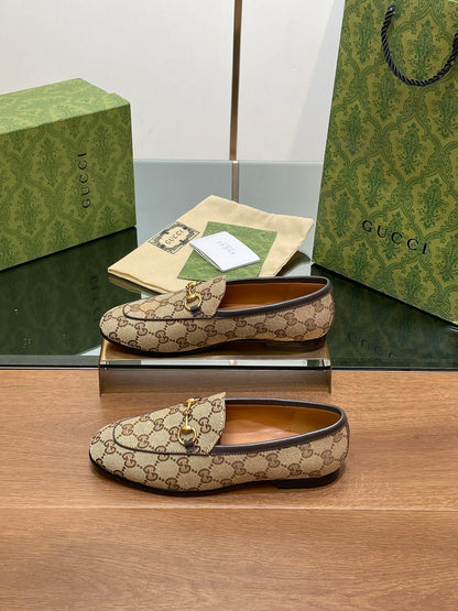 GG JORDAAN LOAFER LIGHT BROWN WOVEN FABRIC