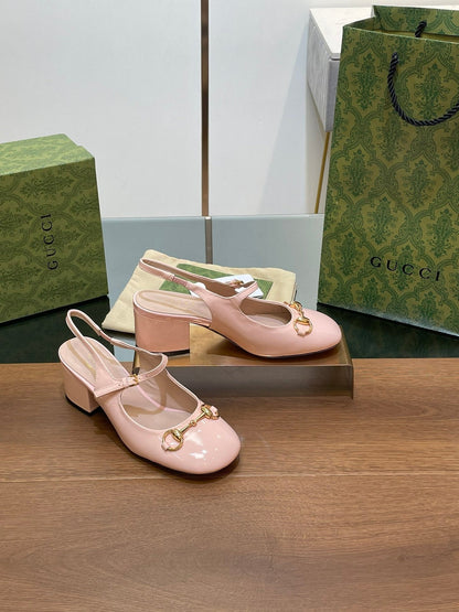 GG HORSEBIT PUMP PASTEL PINK LAMBSKIN