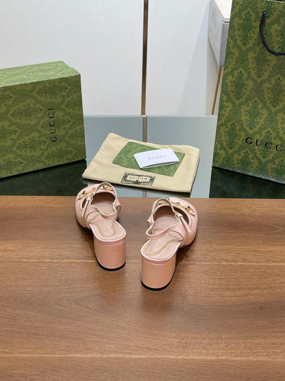 GG HORSEBIT PUMP PASTEL PINK LAMBSKIN