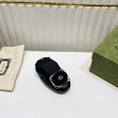 GG BALLET SUPER SLIM BLACK LAMBSKIN