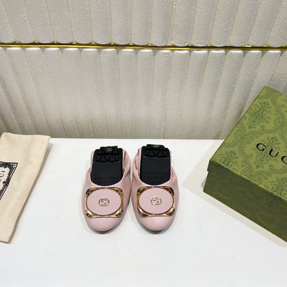 GG BALLET SUPER SLIM PASTEL PINK LAMBSKIN