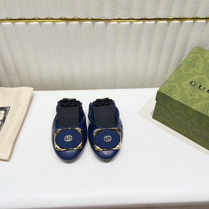 GG BALLET SUPER SLIM NAVY LAMBSKIN
