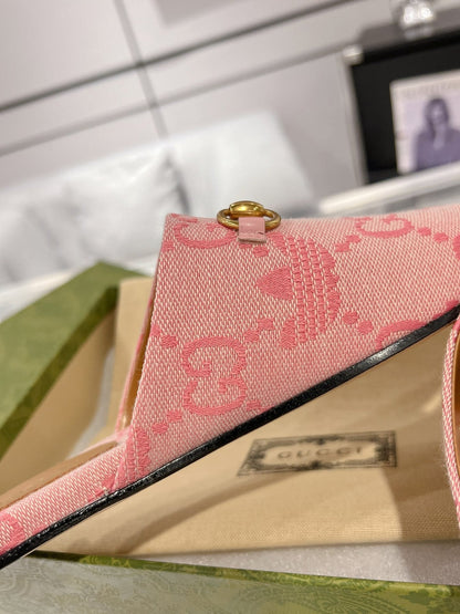 GG & ADIDAS MULE HORSEBIT BUCKLE LIGHT PINK CANVAS