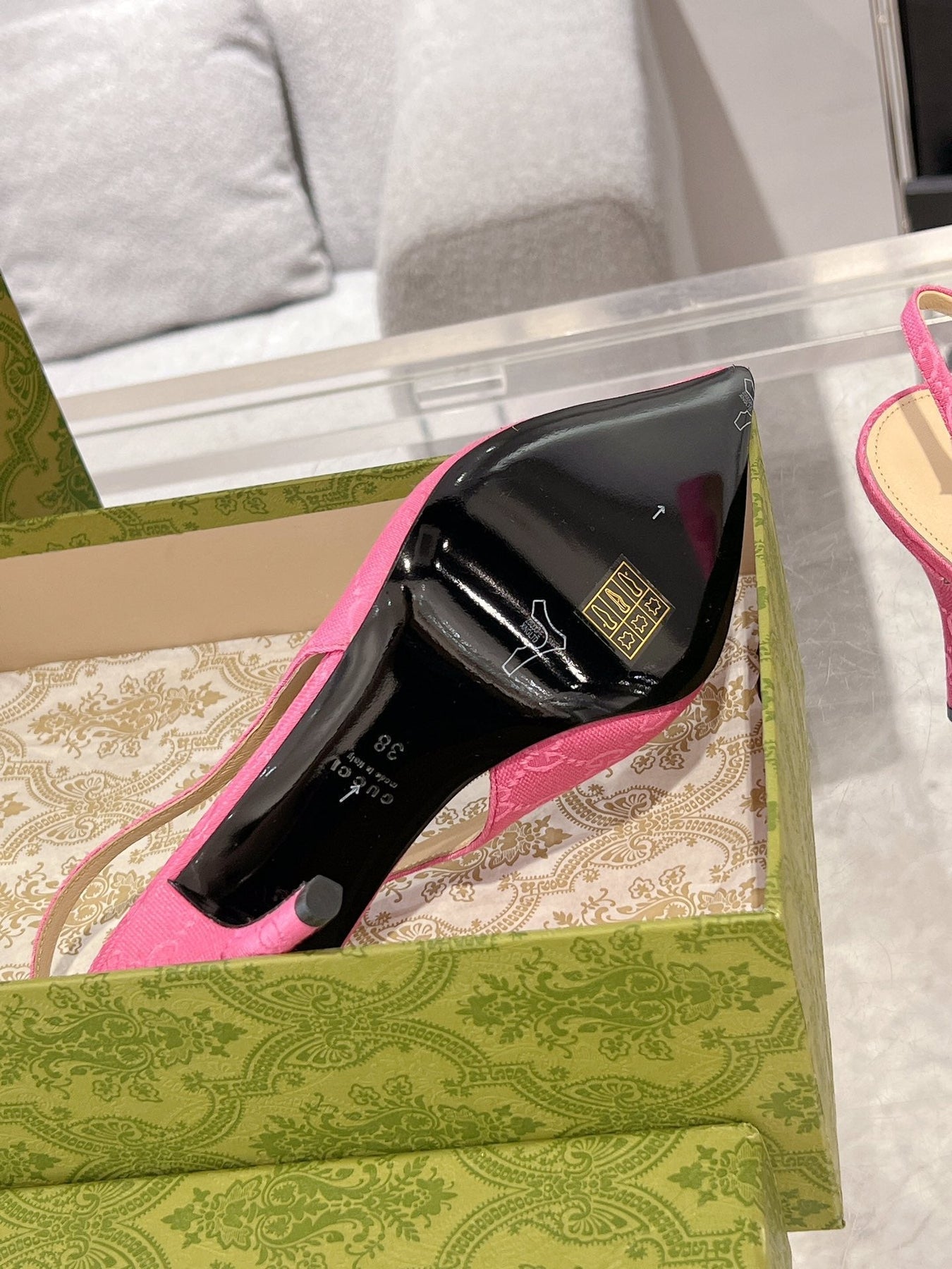 HORSEBIT SLINGBACK 105 IN PINK CANVAS