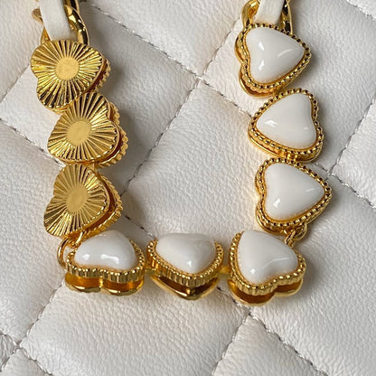 CC 20 CLUTCH BAG IN WHITE CALFSKIN WITH STRAP