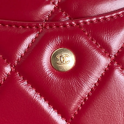 BOWLING BAG 29 IN RED CALFSKIN GOLD HARDWARE