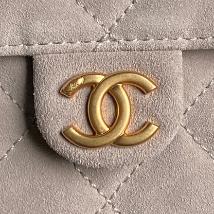 MEDIUM HANDBAG 40 IN BEIGE SUEDE GOLD HARDWARE