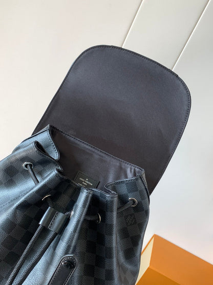CHRISTOPHER MM BACKPACK 47 IN BLACK DAMIER GRAPHITE CANVAS