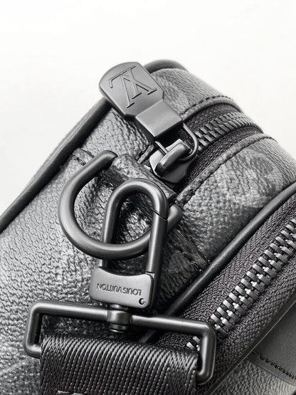 NANO ALPHA BAG 24 IN BLACK MONOGRAM ECLIPSE CANVAS AND COWHIDE